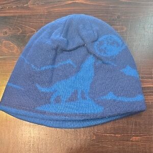 Patagonia Reversible Beanie - Howling Wolf & Live Simply - Blue